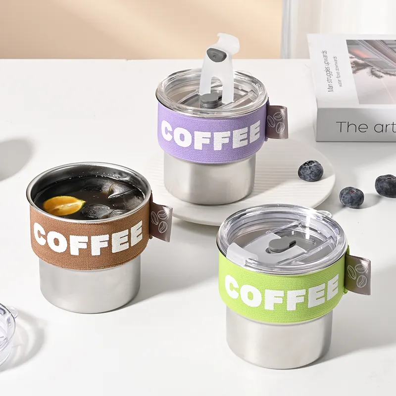 Portable Travel stainless steel 304 leak proof insulated thermos vacuum tumbler travel car cups mug Milk Tea Coffee Cup with lid