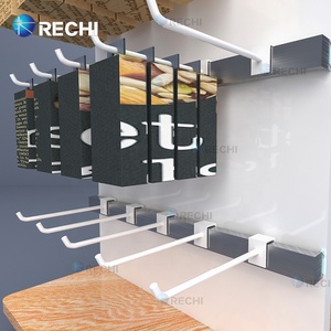 Оригинальный дизайн RECHI, розничная продажа деревянных стеллажей с металлическими крючками для встроенной упаковки аксессуаров для сотового телефона - Product Image 5