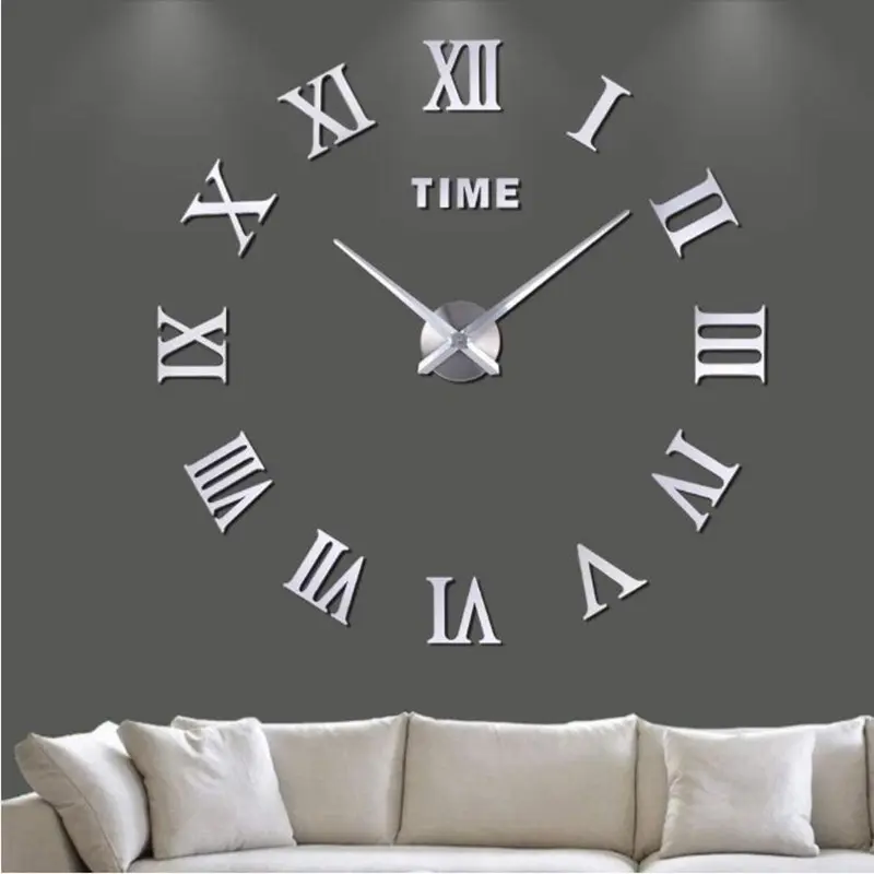 Reloj de pared de oficina Adhesivo acrílico 3D de tamaño grande creativo personalizado de lujo