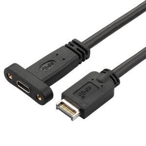 USB 3.1 <strong>Type</strong> E PCI-E Front Panel <strong>Header</strong> to <strong>Type</strong> <strong>C</strong> Female Gen 2 Extension Cable with Profile Bracket Panel Mount Screw 50cm