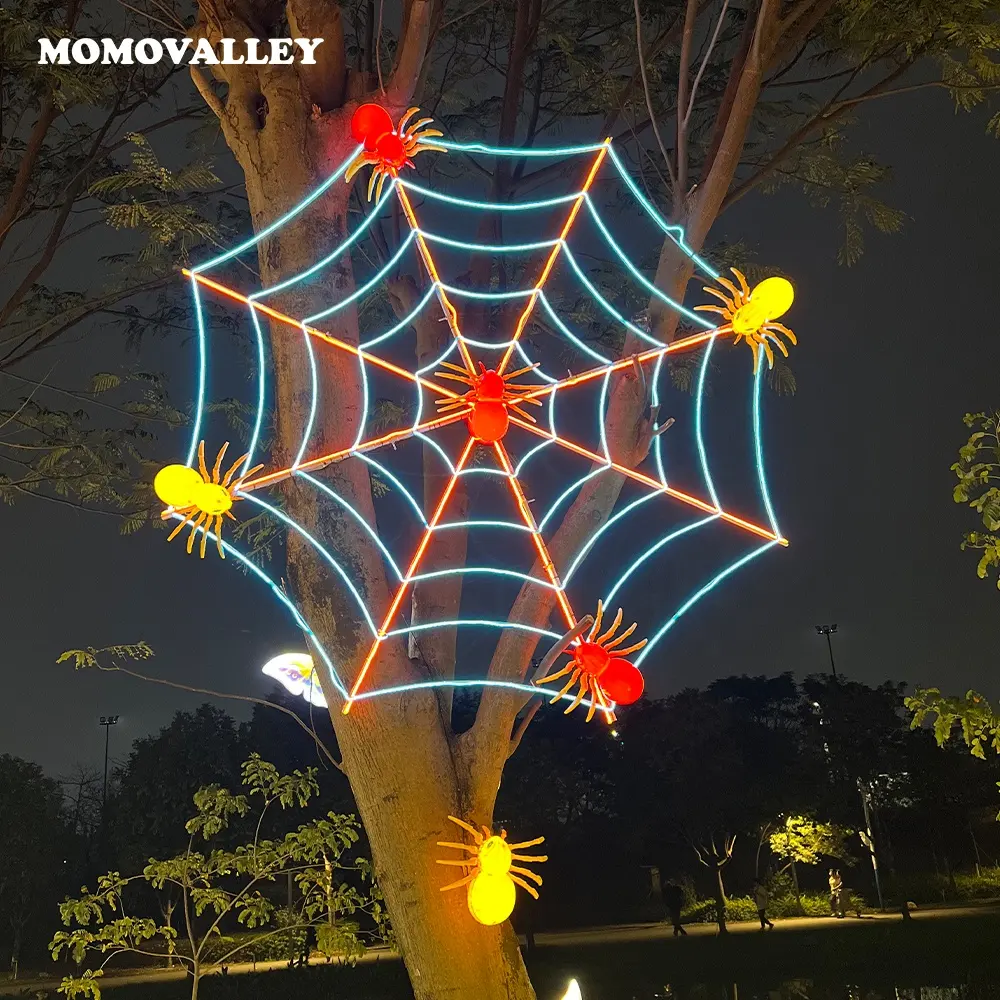 Disfrz para ninos promosi barang dagangan laba-laba web 3d setrip lampu tali pesta motif dekorasi pohon SELAMAT halloween