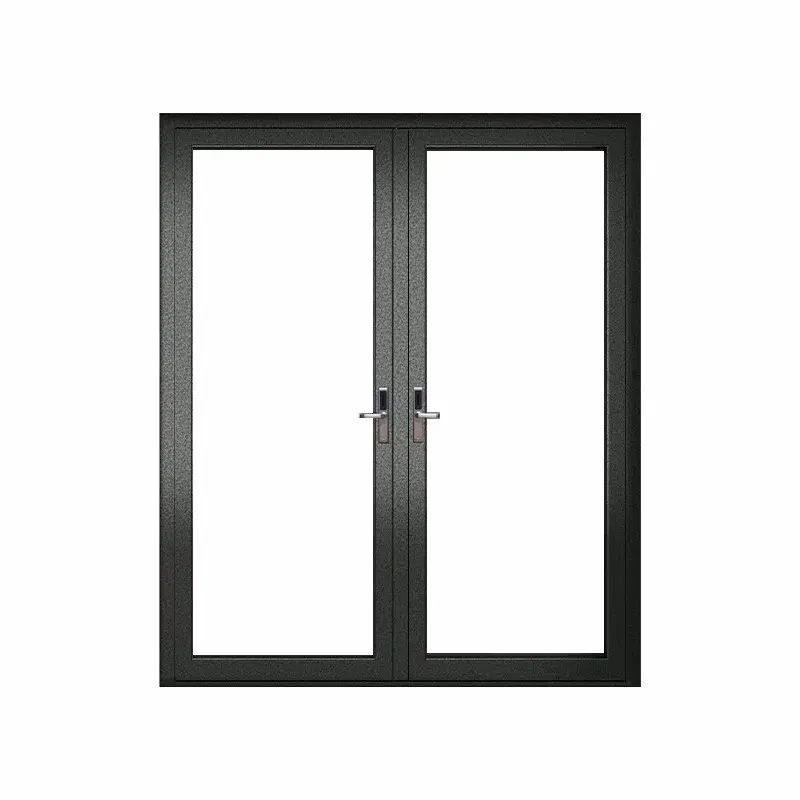 Villa de color negro con bisagras modernas puertas de aluminio populares de lujo ventanas y puertas de vidrio abatibles con mosquitera para casas