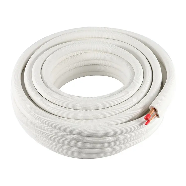 Vendita calda condizionatore d'aria isolato tubo di rame coppia di rame bobina con bianco o nero PE isolamento