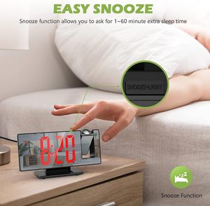 Wholesale Customized Large Screen Alarm <strong>Clock</strong> Decoration Desktop <strong>Mirror</strong> Digital Led Projection Digital Nightlight <strong>Table</strong> <strong>Clock</strong> - Product Image 6