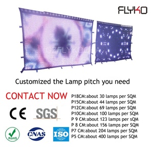 ม่านวิดีโอ LED P35MM RGB 3*5ม. กันน้ำยืดหยุ่นหน้าจอแสดงผลแบบตาข่าย LED โปร่งใสพับได้สำหรับกลางแจ้ง - Product Image 5
