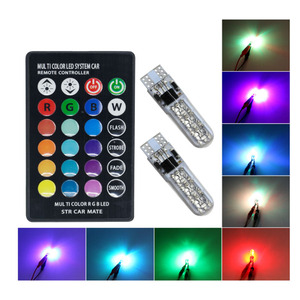 สินค้ายอดนิยม T10 5050 6smd ซิลิโคน RGB ที่มีการควบคุม Canbus อ่านแสง194 W5W นำหลอดไฟ - Product Image 1