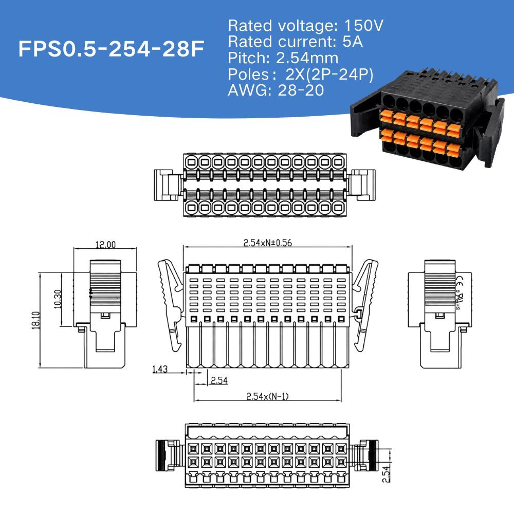 FPS0.5-254-28F