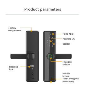 Kamera Tuya Wifi App akıllı kapı kilidi uzaktan kedi gözü biyometrik parmak izi dijital kilit anahtarı Nfc Rfid kod telefon kilidini akıllı kilit - Product Image 5