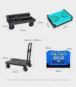 Chariot à bagages télescopique pliable multifonctionnel avec forte capacité de charge 2 roues pour une utilisation en extérieur - Product Image 2