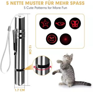 3 in 1 Mini torcia a LED in alluminio multifunzione ricaricabile Pet Cat Catch puntatore Laser giocattolo interattivo per esercizi - Product Image 3