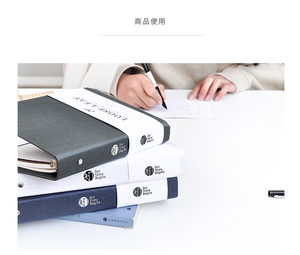 定制亚麻织物封面议程书a4信息小册子透明多层批发-活页纸文档笔记本 - Product Image 2