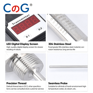 CG G1/2 Display digitale integrato trasmettitore di temperatura 4-20mA/0-10V Plug in sensore di temperatura PT100 resistenza termica - Product Image 4