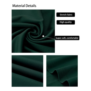 Kadın zarif kapalı omuz kısa kollu kuşaklı yan yarık kokteyl parti askı elbise cepler ile - Product Image 5