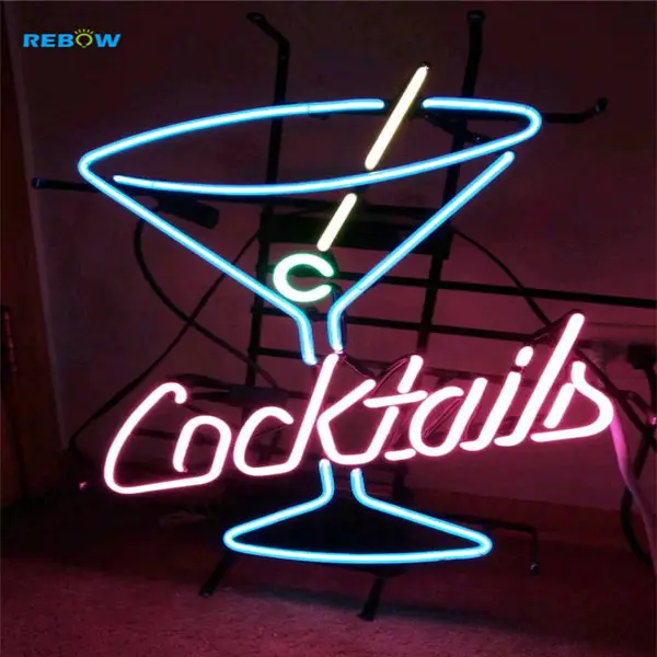 Rebow Hersteller Rahmen RGB Cocktails Gitarre Neon Zeichen Licht Chinesischen