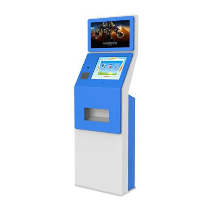 floor stand document printing kiosk touch screen self service printing kiosk with cash payment queue number