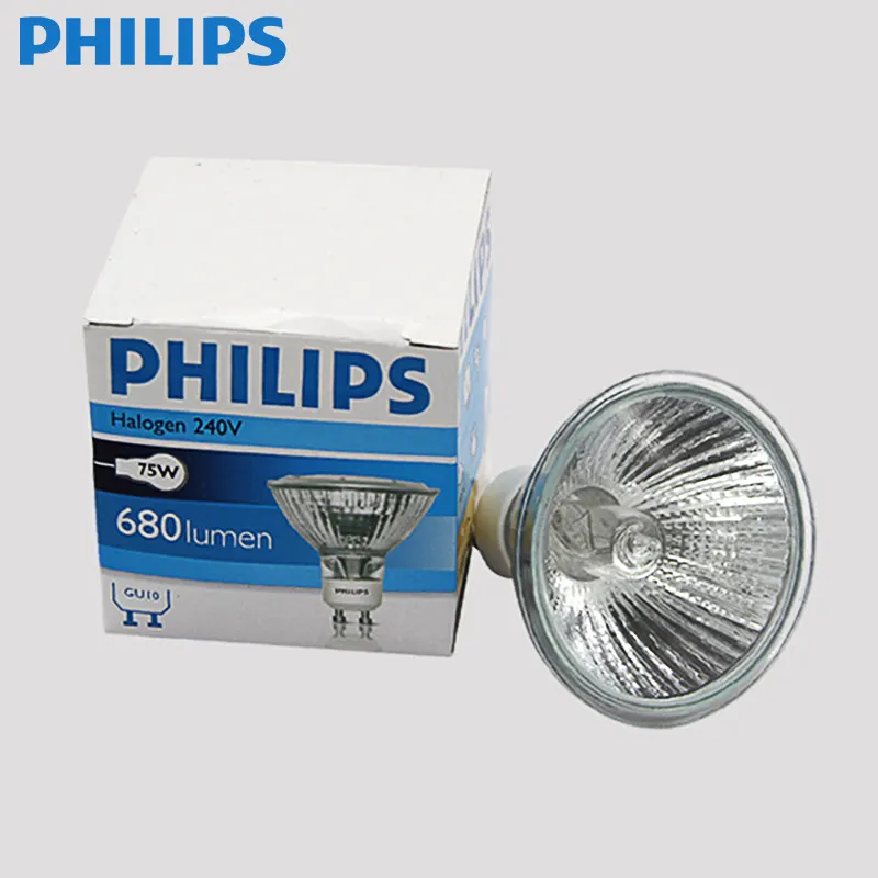 Philips GU10 Lampu Reflektor Kaca Tebal, Lampu Sorot PAR20 75W Cangkir Lampu 220V Gelembung