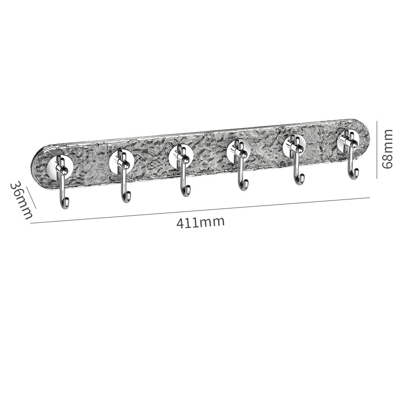 6 crochets gris argent transparent