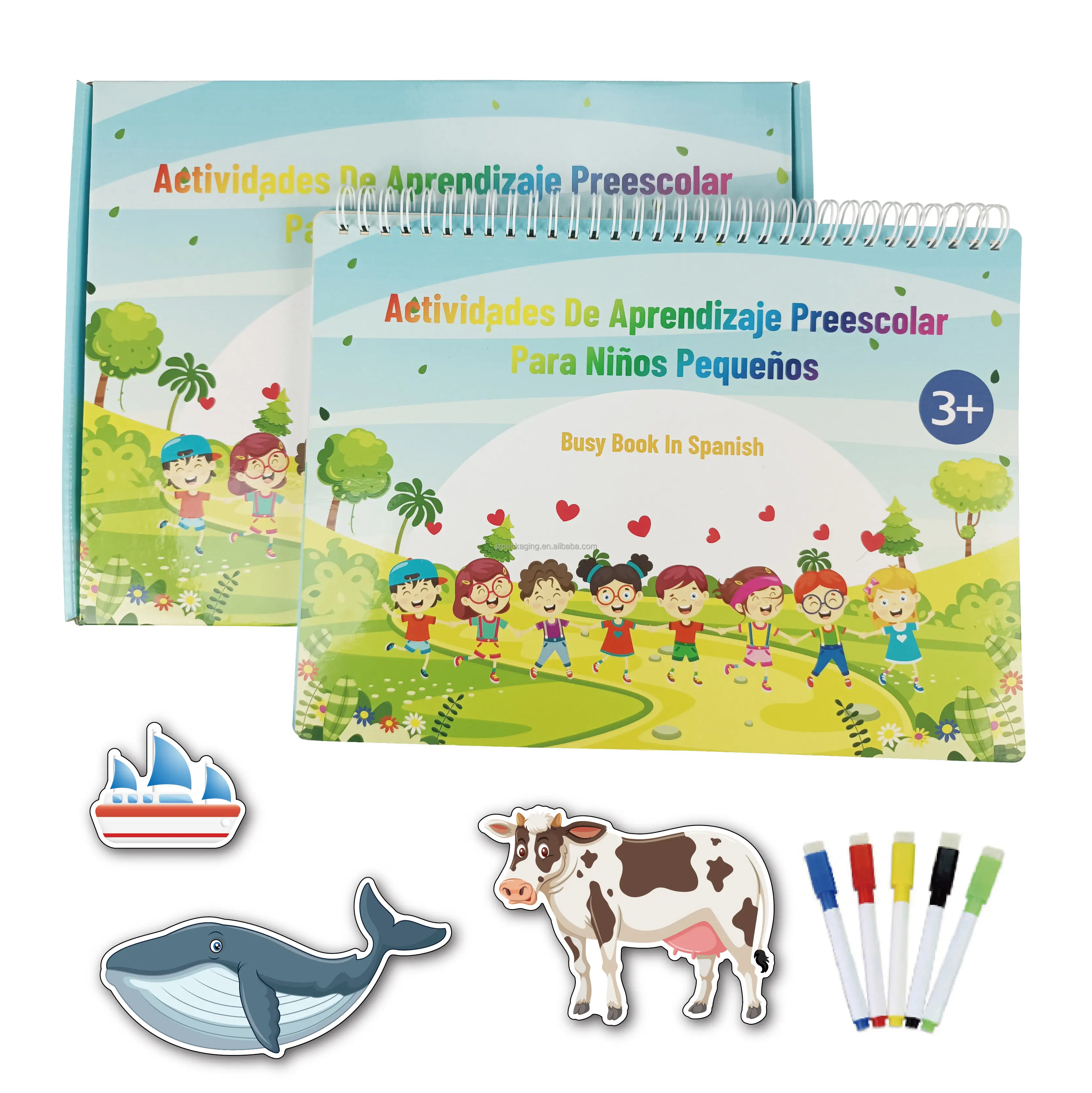 Libro de aprendizaje personalizado para niños pequeños, libro de aprendizaje de Educación Temprana, libro de español, impresión personalizada