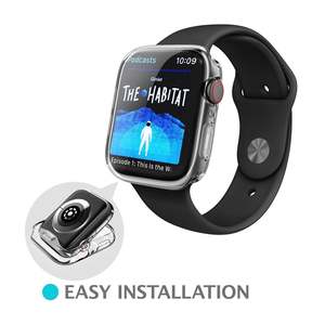 LFD961 çizilmeye dayanıklı malzeme kablosuz şarj uyumlu Apple Watch için TPU şeffaf durumda-2 paket (44mm) - Product Image 4