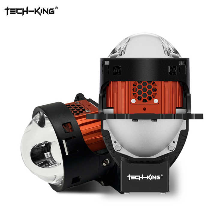 TECH-KING laser mobil Universal M50, lensa proyektor led bi 190W sinar tinggi rendah H4 H7 9005 9006 Super terang 3.0 inci CIP CSP bi