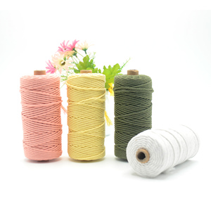 Natural White <strong>Color</strong> Cotton Rope Storage Basket Macrame Algodon <strong>Cord</strong> <strong>3</strong> mm Cotton String 200m