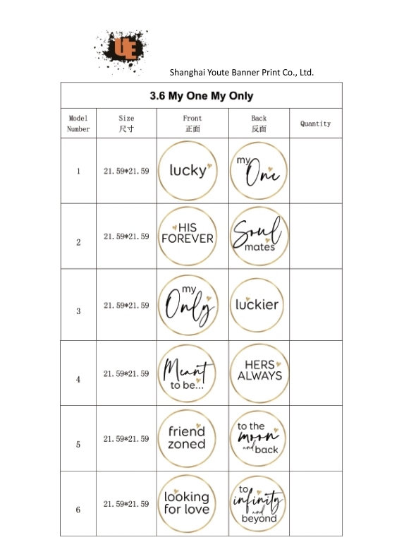 8 My One My Only ( 6 PCS)