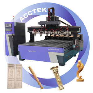 Enrutador de madera multifunción de 6 cabezales, máquina enrutadora CNC Atc de 3 ejes para muebles, sillas, patas de mesa - Product Image 1