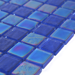 Màu xanh gạch một cửa nhà cung cấp óng ánh pha lê hồ bơi khảm thủy tinh gạch backsplash vuông hồ bơi khảm X5 - Product Image 6