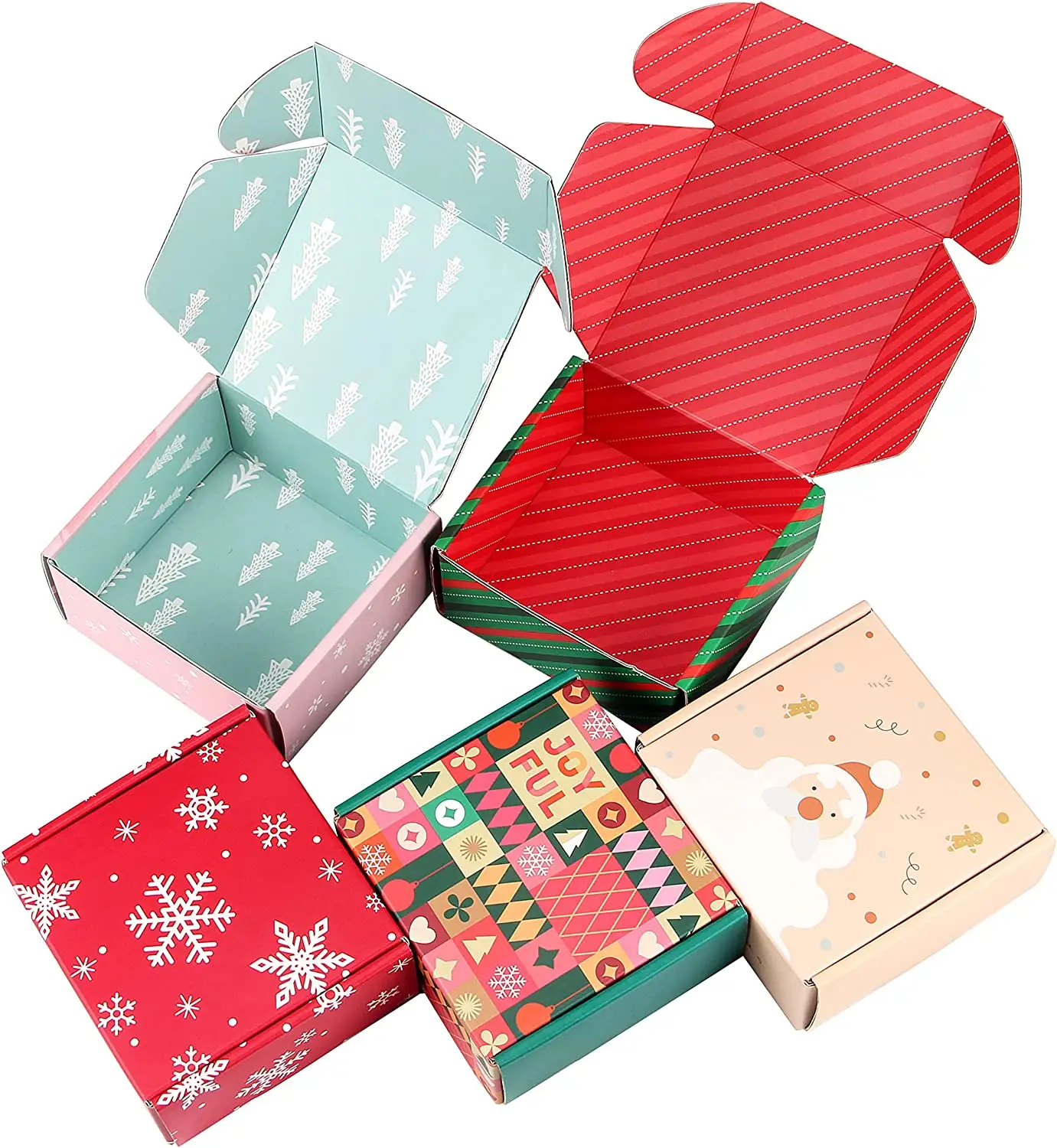 Décoration de boîte-cadeau de Noël en matériaux recyclés biodégradables écologiques personnalisée Boîte de réveillon de Noël Boîte d'emballage cadeau en carton