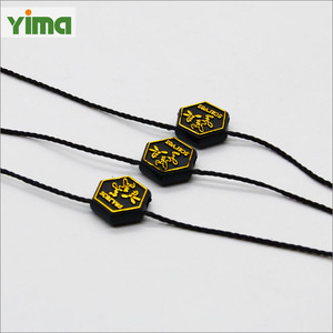 <strong>Custom</strong> hang Tag Fastener 3D Embossed Name Logo Plastic Metal Hang Tag <strong>String</strong> Seal Tag - Product Image 2