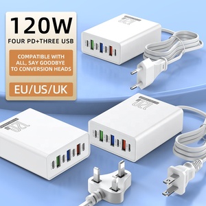 120W 7-in-1-Schnellladegerät EU US UK 4C 3U-Port-Ladekopf Mehrfach ausgangs <span class=keywords><strong>adapter</strong></span> Handy-Reise wand ladegerät für iPhone