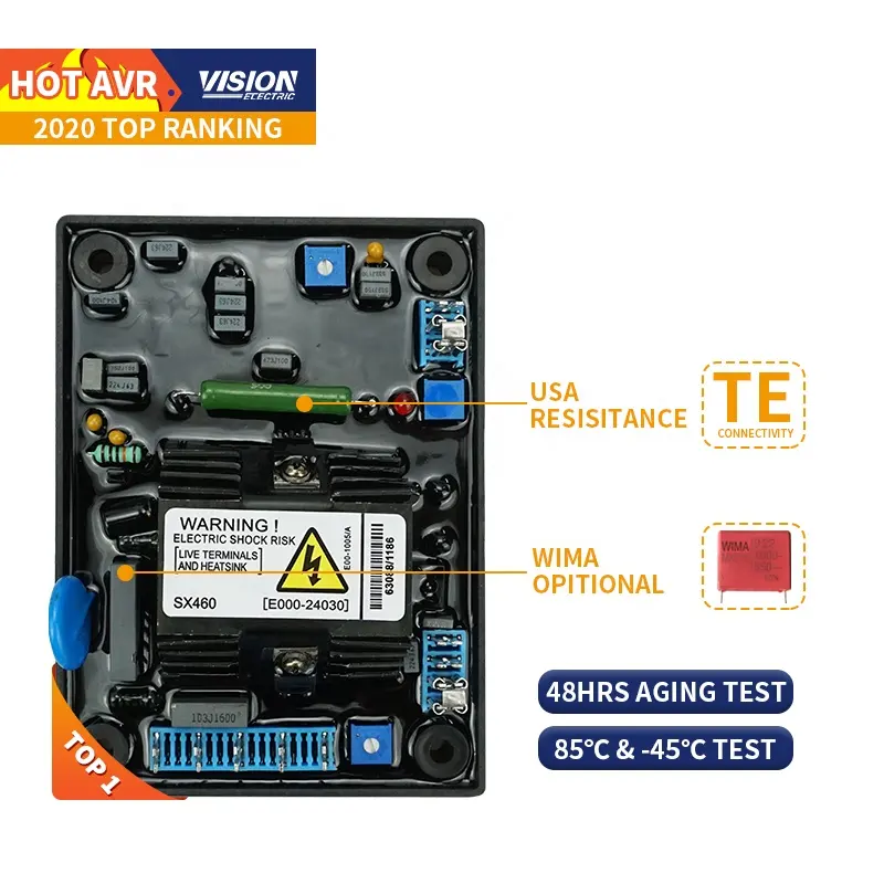 CE certificado AVR 460 grupo electrógeno generador AVR 3 Fase de regulador de voltaje automático AVR SX460 AC sin escobillas generador