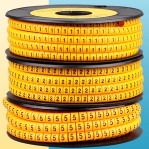 PVC kablo işaretleyici EC-0 EC-1 1.5 kare oyulmuş numarası hortum kablo kimlik kablolama tüp renk dijital - Product Image 4