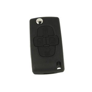 4 Button <strong>Remote</strong> Key Shell With HU83 Blade Battery In Case Without Transponder For Peugeot <strong>207</strong> 107 106 206 407 806 - - Product Image 1