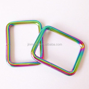 Rainbow Metal <strong>Rectangle</strong> Ring <strong>Buckles</strong> Webbing Strap <strong>Loops</strong> Adjuster <strong>Square</strong> <strong>Buckle</strong> for Bags - Product Image 4