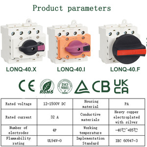 太陽光発電スイッチDC1200V 32A 4P絶縁DCスイッチ屋外防水接続ボックスモジュールスイッチに使用 - Product Image 3