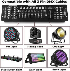 192 <strong>DMX</strong> <strong>Controller</strong> Panel for DJ Stage Lighting LED Music Shows for Christmas Halloween Party Editing Program <strong>DMX</strong> 512 Console - Product Image 5