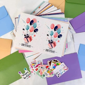 50 Pcs/ Box Happy Birthday Greeting <strong>Card</strong> with Envelopes Custom Birthday <strong>Card</strong> Design Custom <strong>PostCard</strong> Box Set
