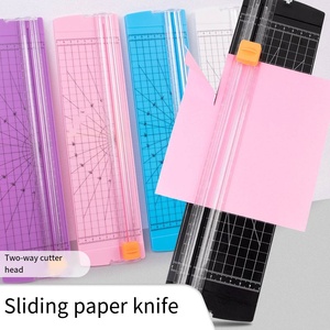 Bview sanat 2 yönlü kesme A4 kağıt kesici Mini kağıt kesici öğrenci DIY manuel defter kesici basın slayt scuknife bıçak - Product Image 4