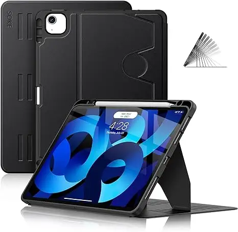 Coque pour iPad 4/5ème génération 10.9 pouces 2022 Air avec veille/réveil automatique pour iPad Pro 11 pouces 2020/2021