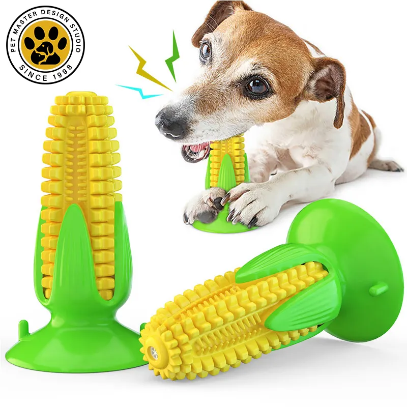 SinSky kauçuk çiğnemek köpek oyuncak agresif Pet malzemeleri ürün gıcırtılı köpek oyuncaklar Doggy fırçalama sopa mısır şekli çiğnemek köpek oyuncak