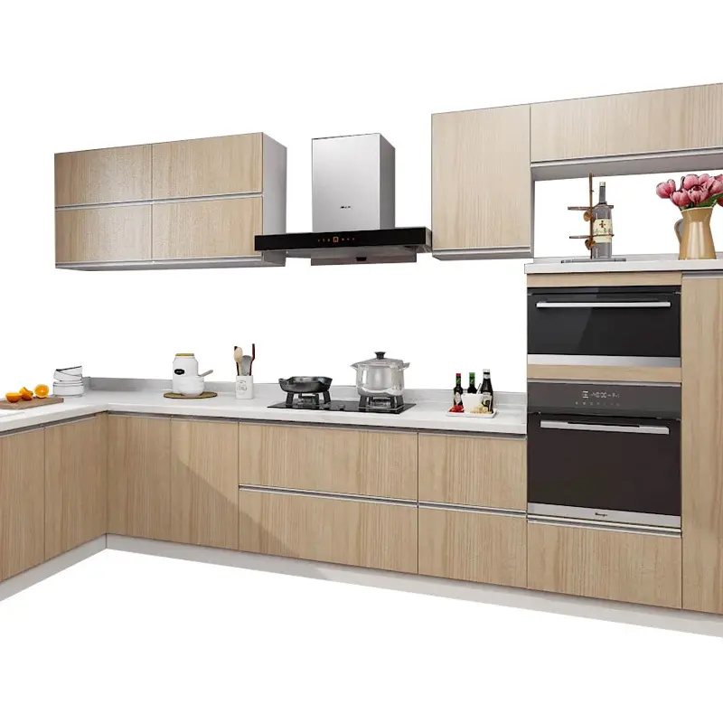 Honsoar Modern Higher Italy Kitchen Design High Gloss Grey Kitchen Cabinets