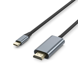 Convertidor USB C macho a HDTV hembra de 20CM 4K 30Hz tipo C entrada HD MI salida Cable de Audio en gris para computadora portátil chaqueta de PVC - Product Image 2