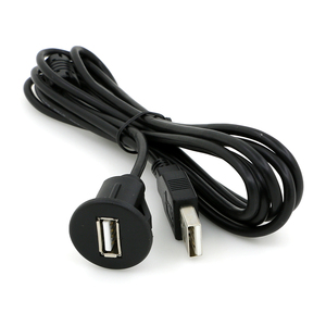 USB 2.0公对母圆形面板安装扩展电缆编织屏蔽打印机计算机条形码扫描仪库存产品