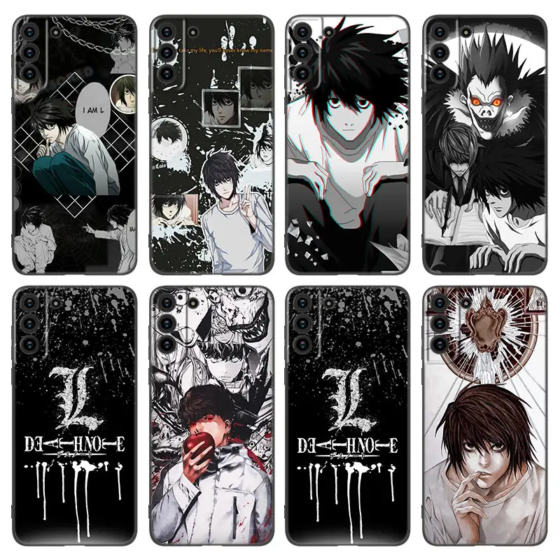 Death Note Anime Téléphone étui pour samsung Galaxy S20 S21 FE S22 Ultra S10 Lite S10E S9 S8 Plus S7 Bord Souple TPU Couverture Noire