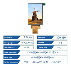 Display Tft-Lcd da 3.5 pollici 320*480 interfaccia Mcu 300 luminosità Tn schermo resistenza Touch Screen Display Lcd modulo fabbrica