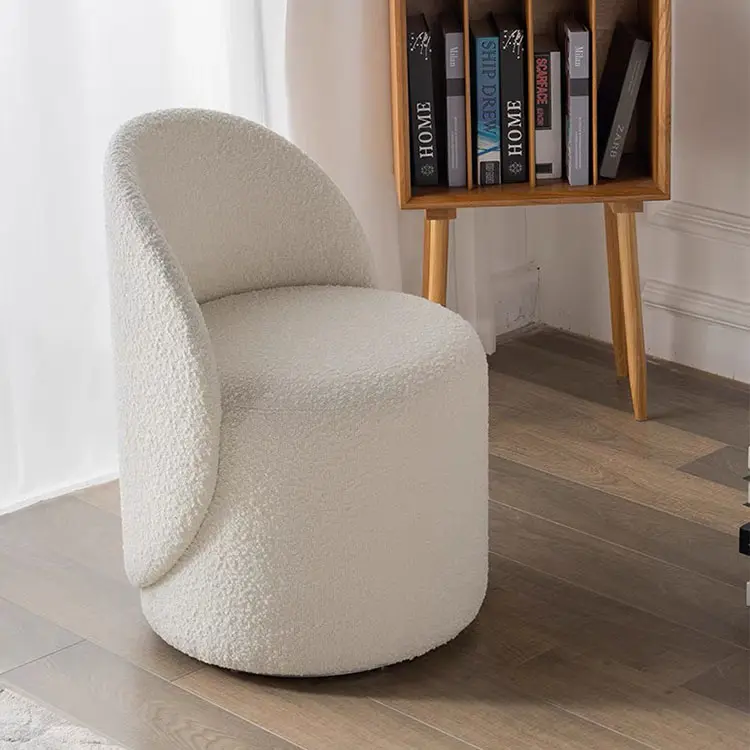 China fabricante casa sala quarto mobiliário lazer otomano fezes branco tecido capa pouf cadeira com encosto