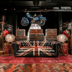 Bar hôtel meubles style vintage 2 places en cuir <span class=keywords><strong>chesterfield</strong></span> canapé vip bouton tufté discothèque meubles salon club canapé - Product Image 2