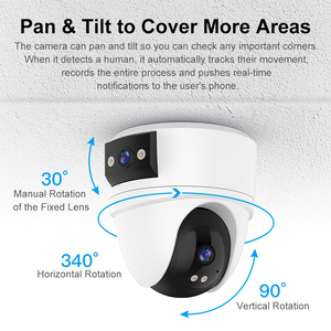6MP กล้องสองเลนส์ในร่มไร้สาย WiFi กล้อง2เลนส์ไร้สายมองเห็นกลางคืนเต็มรูปแบบการป้องกัน360กล้องเครือข่ายจอมอนิเตอร์2K 3K CS2DR 2.4G - Product Image 6
