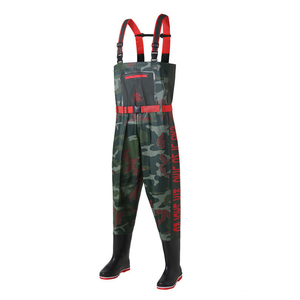 4Xl özel ön fermuar Pvc neopren naylon göğüs Stockingfoot nefes su geçirmez çorap ile Fly ördek avcılık balıkçı pantolonu - Product Image 6